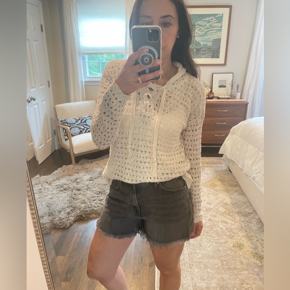 FatFace Linen Blend Beach Hoodie Sweater